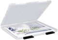 SAYEEC Portable Project Case A4 Plastic Transparent File Storage Box for 8.5"x11" Paper Slim Photo Art Craft Storage Container Scrapbook Document Organizer Magazine Protector for Office School (Black) by SAYEEC