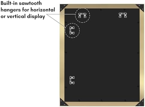 Americanflat 16x20 Poster Frame - Matted to 11x14 - Engineered Wood - Gold - Image 5