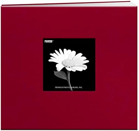 Pioneer 8 Inch by 8 Inch Postbound Fabric Frame Cover Memory Book, Re by PioneerPhotoAlbums