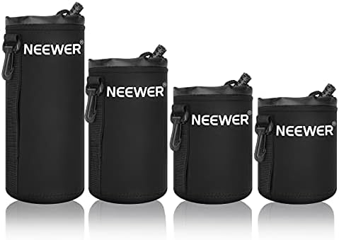 Neewer 4X Lens Case Lens Pouch Bag with Thick Protective Neoprene for DSLR Camera Lens (Fit for Canon, Nikon, Sony, Olympus, Panasonic) Includes: Small, Medium, Large, XL Size by Neewer