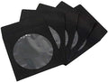 100 Pack Maxtek Premium Thick Black Color Paper CD DVD Sleeves Envelope with Window Cut Out and Flap, 100g Heavy Weight. by Maxtek
