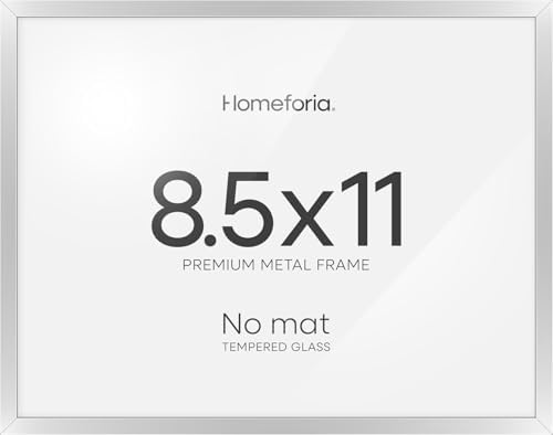 Homeforia 8.5x11 Silver Diploma Frame, High-End Metal, Glass by Homeforia