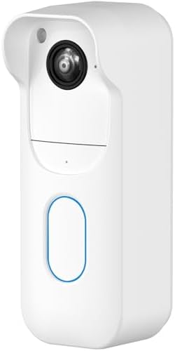 Silicone Skin Case for Blink Video Doorbell (2nd Gen) - Weatherproof Silicone Protective Cover with Brim for All-New Blink Doorbell Camera 2025 Full Protection (White) by HeyMoonTong