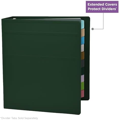 Carstens 3-Inch Heavy Duty 3-Ring Binder - Side Opening, Forest Green, Durable Plastic, Precision No-Gap Rings, Waterproof Cover, No Pockets, Holds 400 US Letter Sheets, BPA-Free Made in USA (1738-3R) - Image 5