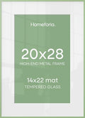 Homeforia 20x28 Green Picture Frame, High-End Metal, 14x22 Mat, Glass by Homeforia