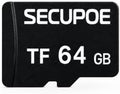 64GB TF Memory Card Class 10 FAT32 High Speed Reading/Writing for Security Camera Dash Cam 24/7 Recording,Black by SECUPOE