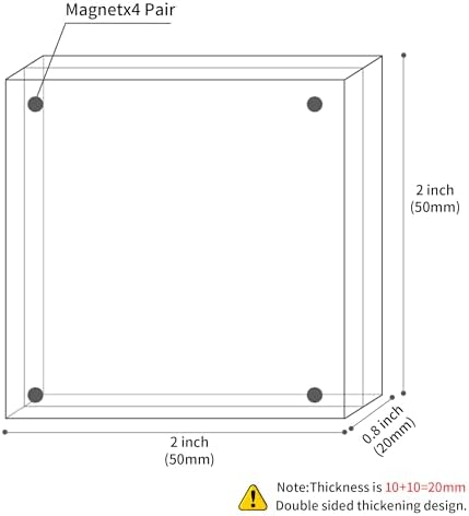 Sezanrpt Acrylic Mini Frames 2x2, 3 Pack, Small Frame 2x2 for Tickets, Clear Picture Frame Small Tips Holder - Image 2