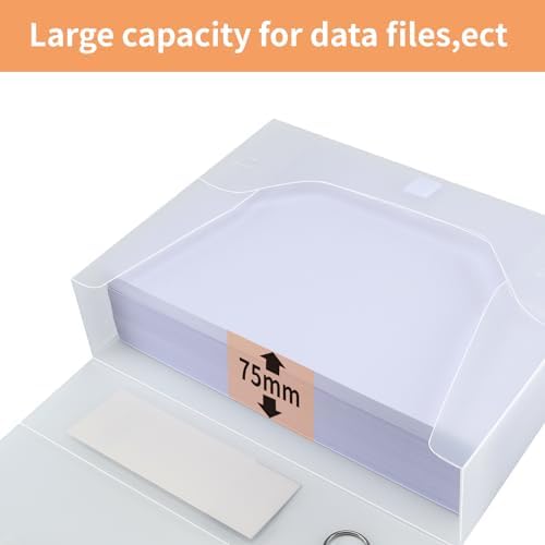 HUA JIE 6 Pack A4 Storage File Boxes Plastic Archives Cases,Transparent - Image 3