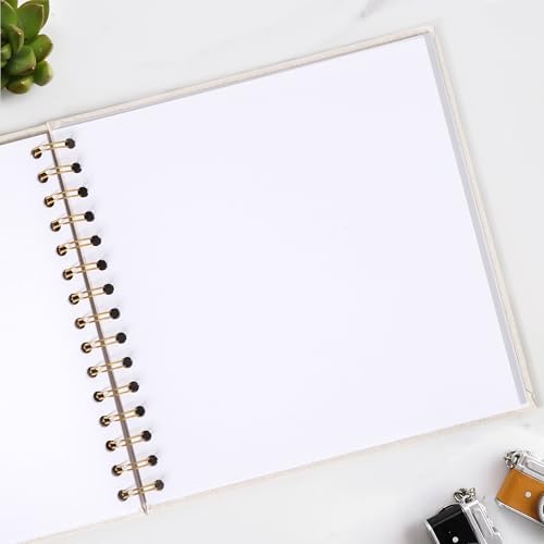 Beige Linen Scrapbook with Photo Window, 10x10 Inch Hardcover Album, 40 White Pages + Corner Stickers, DIY Memory Book for Wedding, Baby, Travel - Image 5