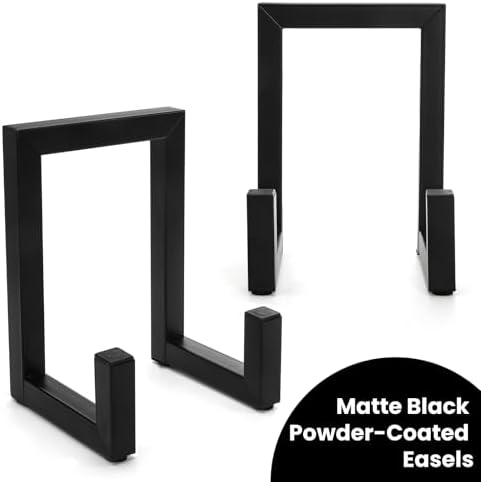 2 Pack Large Plate Stands, 8" Tall Picture Stands for Display, Industrial-Style Metal Wall Mount Photo Frame Holders, Heavy Duty Black Tabletop Easels for Pictures, Books, Platters, Artworks - Image 5