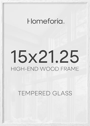 Homeforia 15x21.25 White Oak Puzzle Picture Frame, High-End Wood, Glass by Homeforia