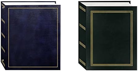 Pioneer Photo Albums Magnetic Self-Stick 3-Ring Photo Album 100 Pages (50 Sheets), Navy Blue and Pioneer Photo Albums A4-100 Black Photo Album, 100 Pockets 4"x6" by PioneerPhotoAlbums