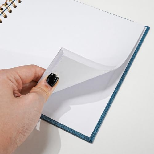 Vienrose 8x8 Inch Scrapbook DIY Small Hardcover Kraft White Pages Scrapbook Photo Album Linen Cover Scrap Book Photo Albums Scrapbooking Supplies Kit for Couple Family Wedding Travel - Image 5