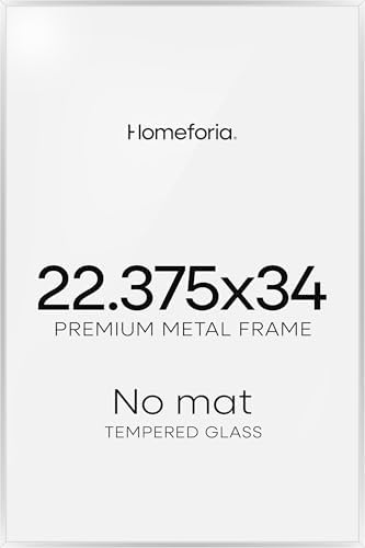 Homeforia 22.375x34 Silver Puzzle Poster Frame, High-End Metal, Glass by Homeforia