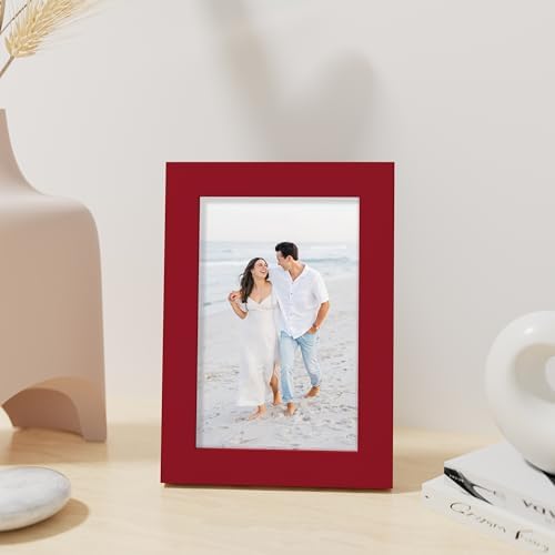 Vittanly 4x6 Picture Frame Made of Solid Wood for Wall or Tabletop, Red - Image 4
