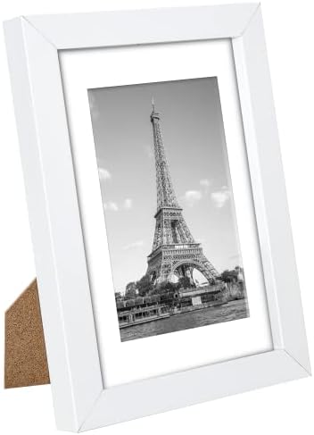 upsimples 4x6 Picture Frame Set of 10, Display Pictures 3.5x5 with Mat or 4x6 Without, Multi Photo Frames Collage for Wall or Tabletop Display, White - Image 3