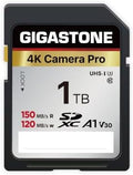 【5-Years Data Recovery】 GIGASTONE 1TB SDXC Memory Card 4K Pro Series Camera Transfer Speed Up to 150MB/s Compatible with Digital Camera, UHS-I A1 V30 Class 10 for 4K UHD Video by Gigastone