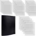 A4 Dies and Stamps Storage Book Binder Folder, Page Protectors Pockets Inserts Organizer for Cutting Dies Stencil Album Stamp Crafts, 1Pcs Black Storage Book Cover & 20 Inserts with 1/2/3/4 Pockets by CYFUNDESIGN