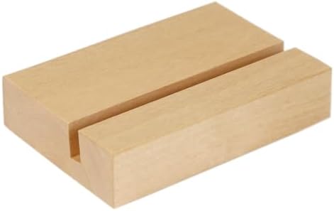 UNIQOOO 3.5" Birch Wood Stand for Monthly Desk Calendar, Wooden Block Base, Cardstock Holder, For Office Home Retail Reception Decor, Photo Display, 2 Pack by UNIQOOO