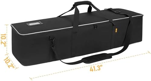 Multifunctional Tripod Bag 40 X 9.5 X 9.5 Inches / 101.5 X 24 X 24 cm Heavy Duty Tripod Carrying Case with Handle for Microphone Stands, Lights, Speakers, Cameras, Booms, Black - Image 2