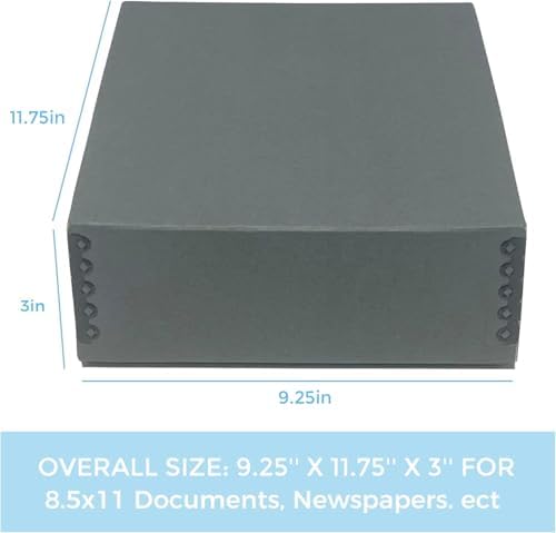 Lineco Drop Front Archival Storage Box, 9.25x11.75x3 in, Gray, 2 Pack - Image 2