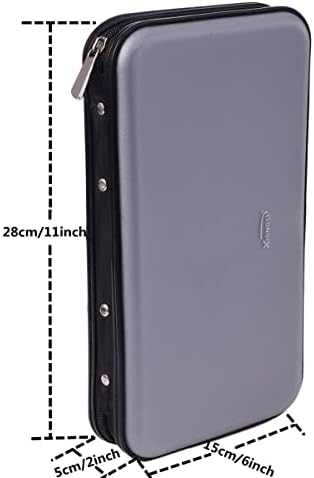 CD DVD Case, 72 Capacity Heavy Duty Wallet, DVD Case Holder for Car, Hard Shell Sturdy case, CD Disk Holder, DVD disc Binder, Booklet, Protective Blu-ray Wallet (72 Capacity,Silver) - Image 2
