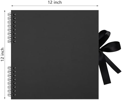 Scrapbook Photo Album DIY 12x12 Inch Thick Kraft 80 Pages Black - Image 3