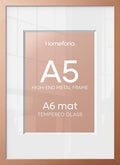 Homeforia A5 Rose Picture Frame, High-End Metal, A6 Mat, Glass by Homeforia