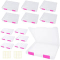 12 Pcs Clear Paper Storage Box, Pink, 12.4 x 9.84 x 1.18 Inches by OLUTACOT