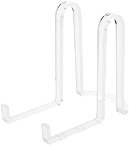 Plymor Clear Acrylic Ribbon-Style Display Easel, 6.125" H x 3.875" W x 6.75" D (6 Pack) by Plymor