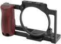 Jiawu Camera Video Cage for ZV1 Precise Design with Wooden Handle Grip for Improved Stability and Filming Experience (Black) by JIAWU