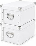 GUOZI Collapsible Storage Box, Decorative Memory Box with Lid & Metal Reinforced Corners, Cardboard File Bin with Handles, Organizer Gift Box for Keepsake Toy Photos Office Nursery Wardrobe Bookshelf by GUOZI