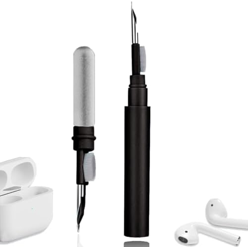 Cleaner Kit for Earbuds, Cleaning kit for Airpods Pro 1 2 3, Multi-Function Cleaning Tool with Brush Flocking Sponge for Wireless Earphones Bluetooth Headphones Case Camera and Phone(Black) by Yesimla