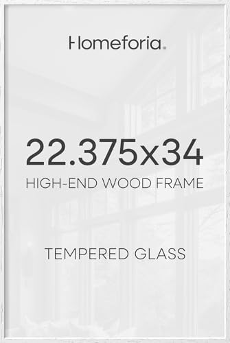 Homeforia 22.375x34 White Oak Puzzle Poster Frame, High-End Wood, Glass by Homeforia
