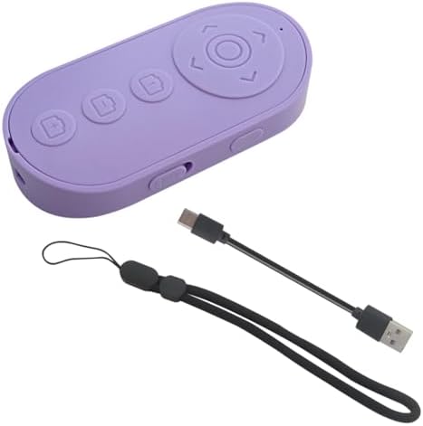 Upgraded Wireless Phone Camera Remote Control with Zoom in/Out, Versatile Shutter for iPhone, Page Turner for e-Book Reading, Short Video Scroller for Ti*ktok (Purple) by Suifaqi