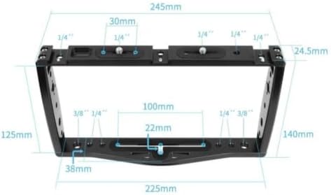 Camera Stabilizer Tray with Dual Handles Lights and Tripod Mount Bracket Compatible with Standard Mounting Accessories(New Black Bracket) - Image 2