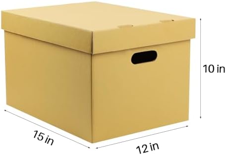 Lineco, Archival Storage Cartons, Acid-Free, 12x15x10 in, Tan, Pack of 5 - Image 2