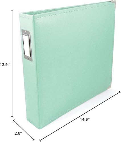 We R Memory Keepers 12x12 Photo Album - Faux Leather with 5 Page Protectors and Spine Label - Snag-Free D-Ring Scrapbooking Memory Album, Acid-Free, Mint - Image 2