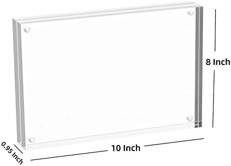 Meetu Acrylic Picture Frame 8x10,Clear Freestanding Double Sided 24mm Thickness Frameless Magnetic Photo Frames Desktop Display with Gift Box Package (5 Pack) - Image 2