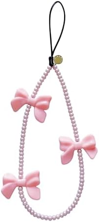 Drawwind Phone Charm Beaded Wristlet Strap Universal Cell Phone Lanyard Cute Bracelet Wrist Strap Beaded Chain String Handmade Accessories for Case Camera Bags (Bow Beau) by Drawwind