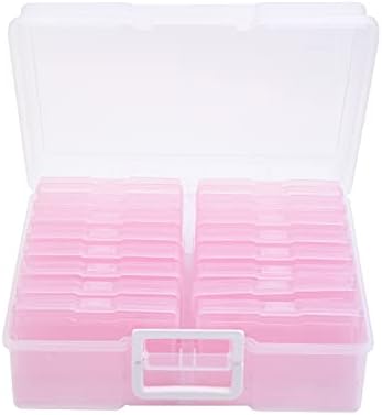 4" x 6" Photo Storage Case with Handle, 16 Inner Photo Organizer Keeper, Extra Large Storage Picture Boxes, Seed Storage, Transparent Craft Keeper (Purple) - Image 2