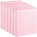 SUIN 1-inch 3 Ring Binder with 2 Interior Pockets, 1''Durable Binders Holds US Letter Size 8.5'' x 11'' Paper - Versatile Binders for Office, Home, and School Use, 6 Pack Pastel Pink by SuinOffice