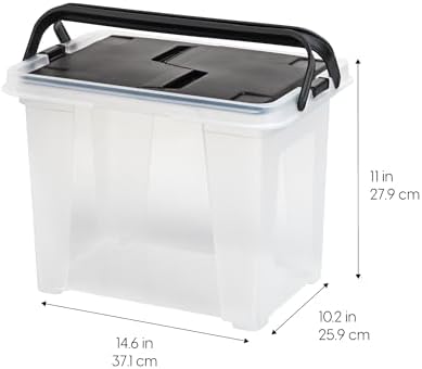 IRIS USA 4-Pack File Box Organizer with Wing Lid Letter/Legal 18 Qt, Clear - Image 2