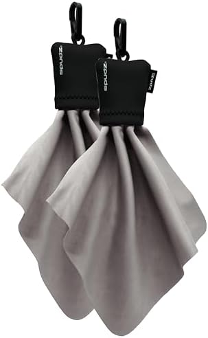 SPUDZ Classic Microfiber Lens Cleaner – Clip-On Pouch, Washable – for Binoculars, Scopes, Glasses, Screens | Classic | Black, 6 x 6 Inch (2-Pack) by SPUDZ