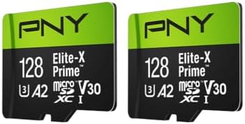PNY 128GB Elite-X Prime C10 U3 V30 A2 microSDXC Flash Memory Card 2-Pack by PNY