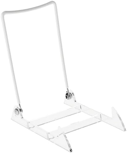 GIBSON HOLDERS 4PL Adjustable White Wire and Clear Acrylic Display Easel, 3.875" W x 5.375" D x 6.25" H, Pack of 12 by GibsonHolders