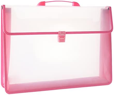 12x16.5 Art Portfolio Case A3 PP Plastic Transparent Pink Pack of 1 by Acocony