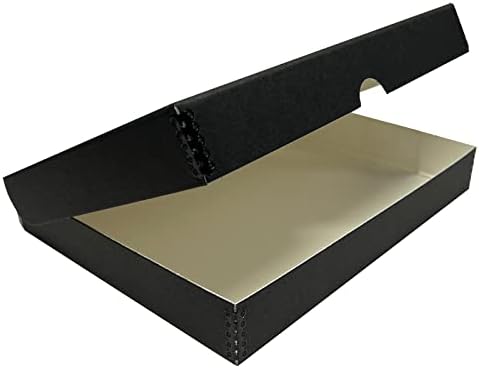 Lineco Clamshell Archival Storage Box, 9.5x12.5x1.75 Inch, Black by Lineco