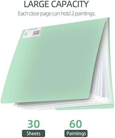 SXhyf A3 Diamond Painting Storage Book for 60 Diamond Painting Pics, Diamond Painting Accessories with 30 Pages Clear Sheet Protectors, Presentation Portfolio Folder for Artwork, 16.5x12.1in - Image 2
