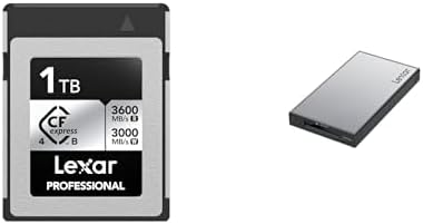 Lexar 1TB Professional CFexpress Type B Silver 4.0 Memory Card, for Photographers, Videographers + Lexar Professional Workflow CFexpress 4.0 Type B Card Reader, USB-C to USB-A Adapter by Lexar
